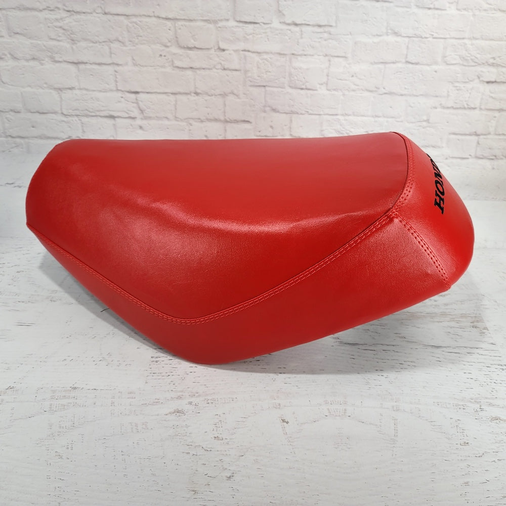 Honda Elite SA50 Red Seat Cover, handmade Honda Elite SA50 seat cover by Cheeky Seats, product detail view 2
