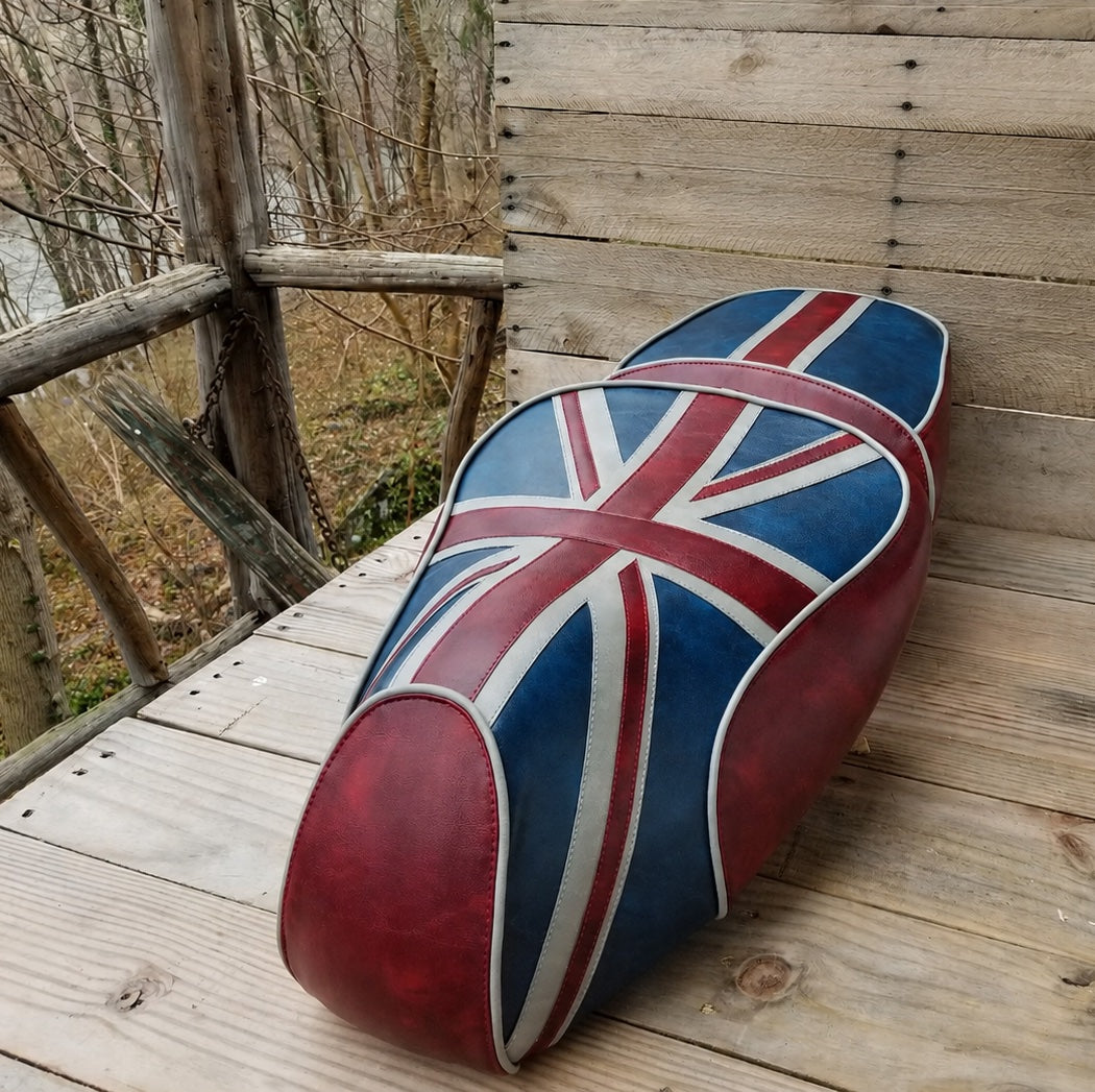 Vespa GTV Union Jack seat cover by Cheeky Seats