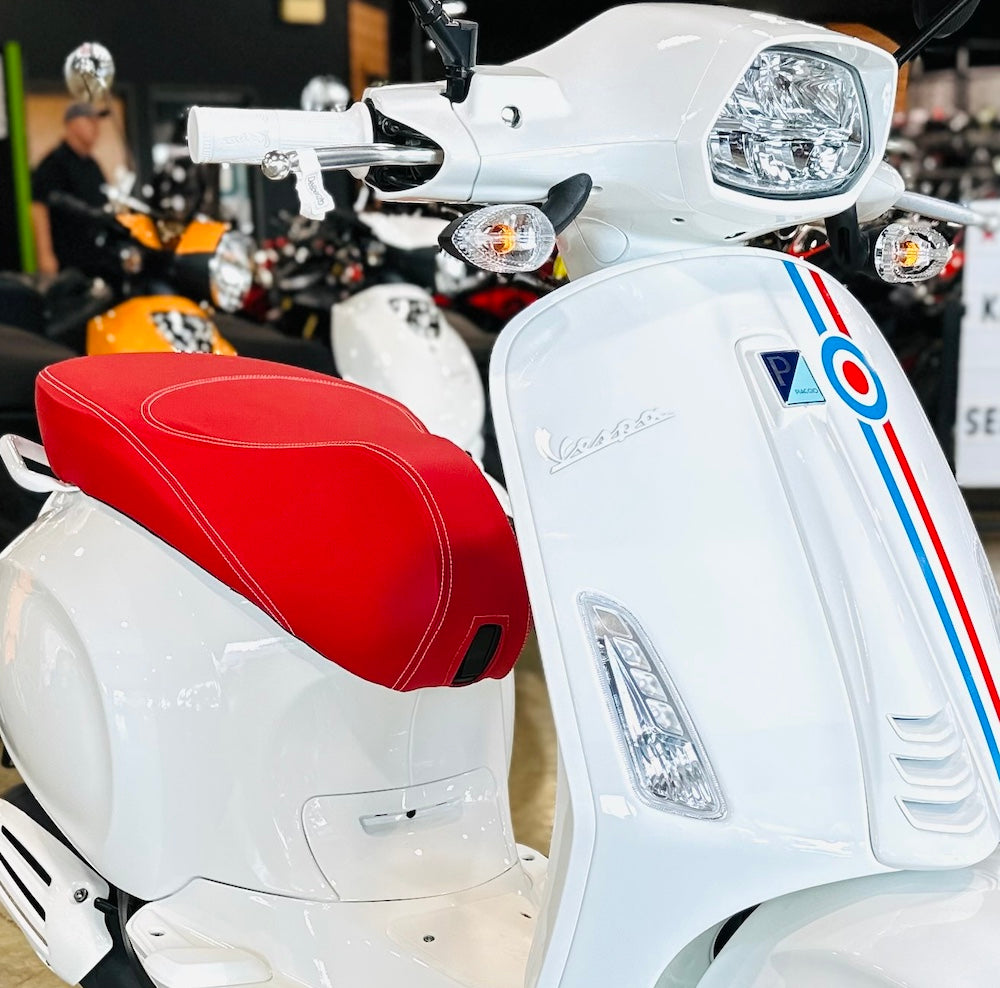 Vespa Primavera Sprint Seat Cover Matte Red by Cheeky Seats