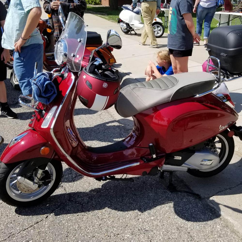 Vespa Sprint Primavera Padded Gray Two Tone Scooter Seat Cover by Cheeky Seats