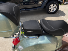 Vespa GTV Minimalist Black Seat Cover with French Seams
