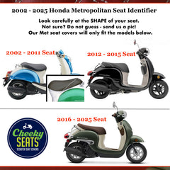 Honda Metropolitan Blue Diamond Seat Cover handmade