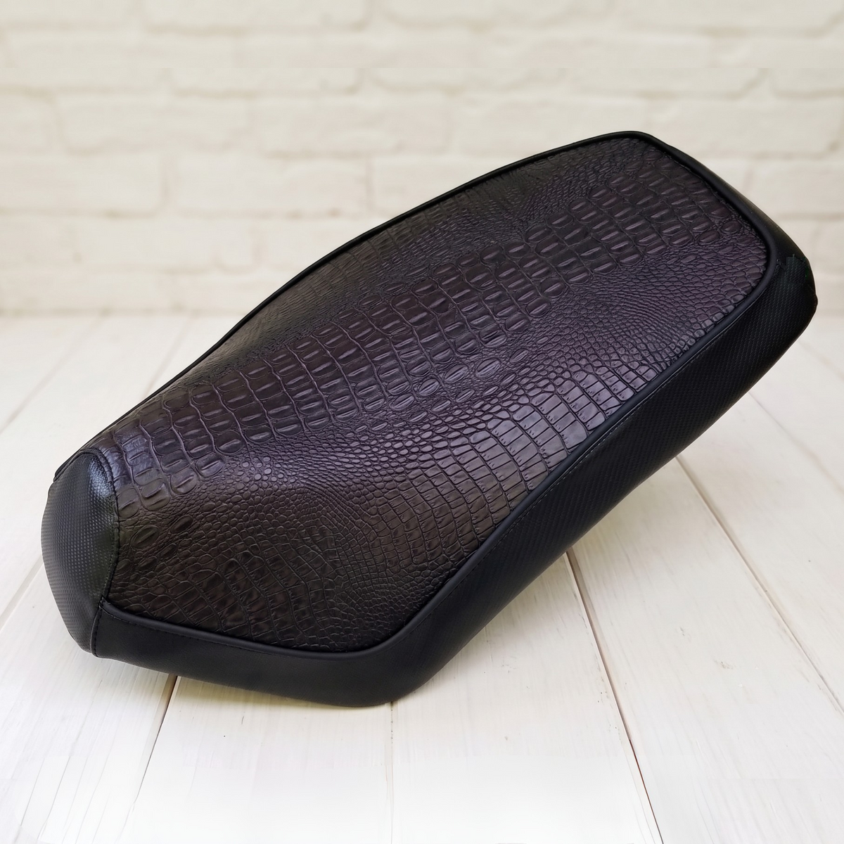 Genuine Roughhouse Rattler Black Gator seat cover handmade by Cheeky Seats