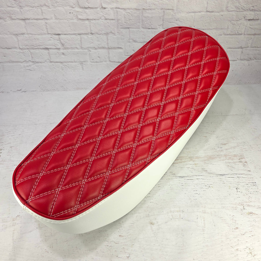 Honda DAX 125 Red and White Diamond Seat Cover 2024-2026