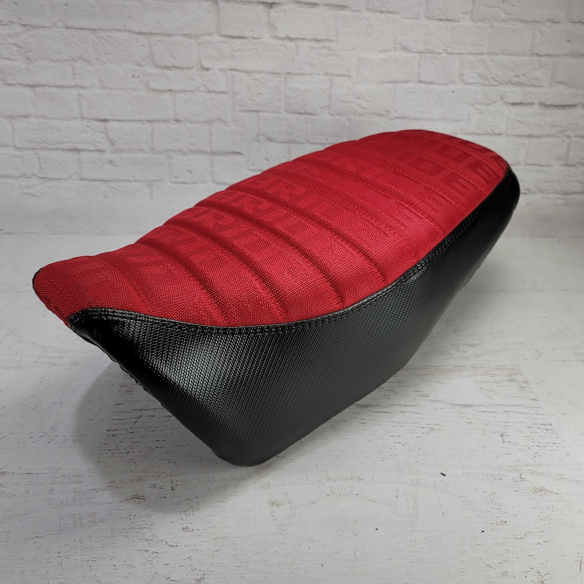 Honda Grom Red Bride Seat Cover 2022-2026, handmade Honda Grom seat cover by Cheeky Seats, product detail view 6