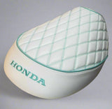 Honda Metropolitan WHITE Diamond Seat Cover, handmade Honda Metropolitan seat cover by Cheeky Seats, featured product view