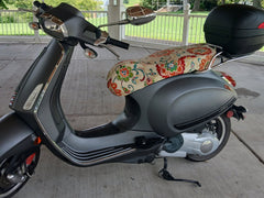 Ecru Floral Seat Cover Stay Cool in the Sun - For Vespa, Honda, Genuine, Lance, Kymco and More