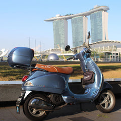 Ready To Ship! Vespa LX 50 / 150 Distressed Caramel Seat Cover French Seams