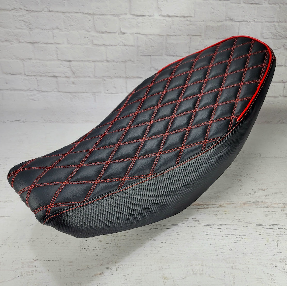 Honda Navi double-diamond seat cover with red stitching