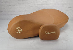 Vespa Sprint Primavera Seat Cover Golden Matte Saddle Tan French Seams