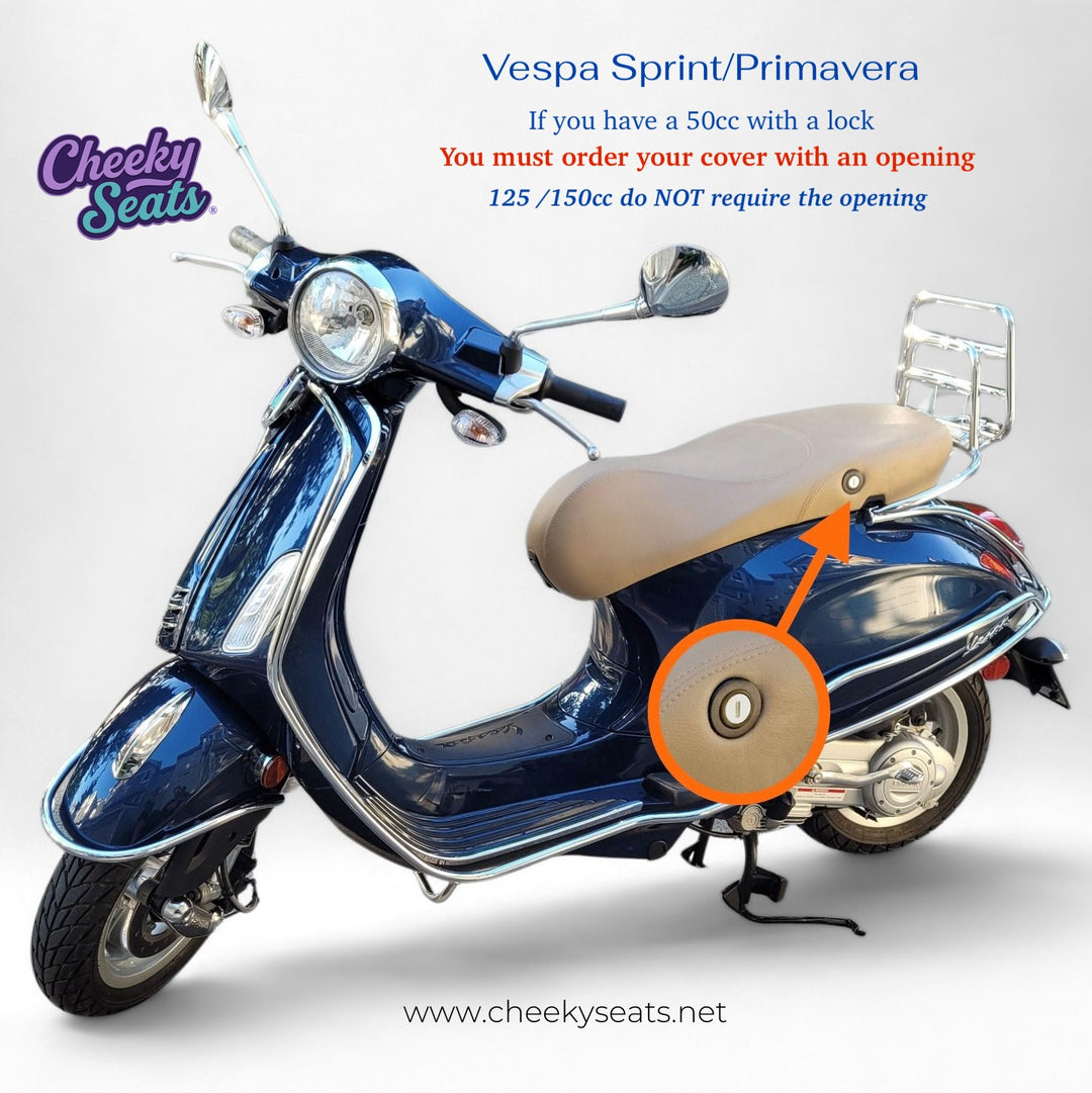 Vespa Sprint / Primavera Black and Gray Union Jack Seat Cover