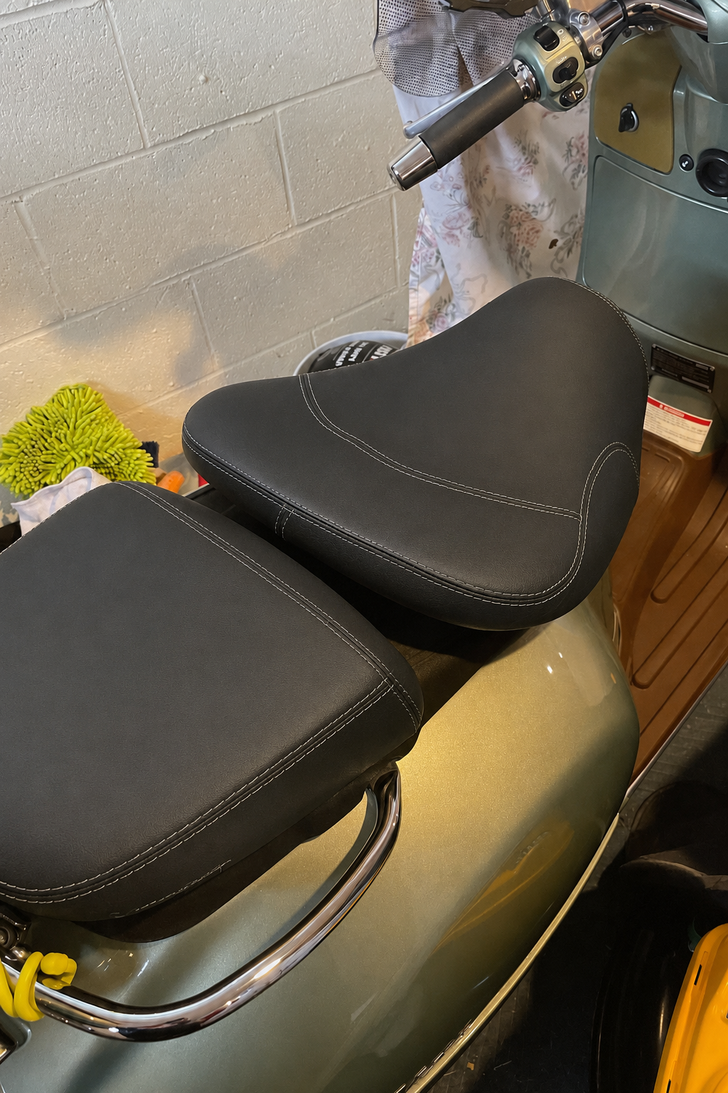 Vespa GTV Minimalist Black Seat Cover with French Seams