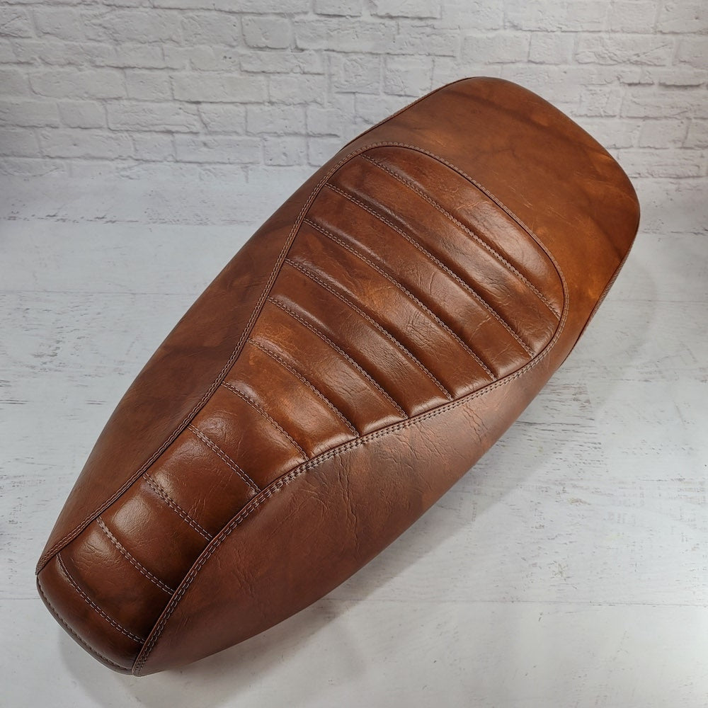 Vespa GTS 250 / 300 Distressed Pub Chestnut  Padded Tuck and Roll Seat COVER