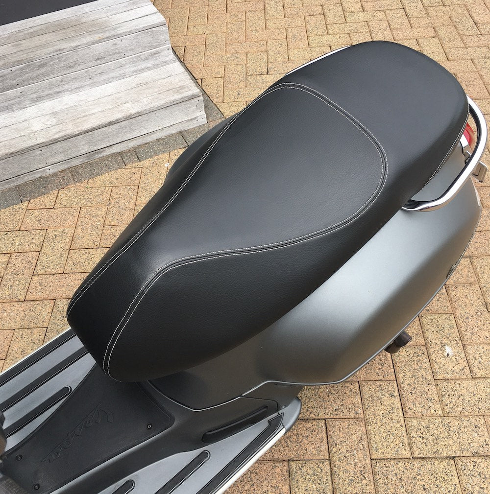 Black Vespa GTS 250/300 Seat Cover, Premium Hand Tailored