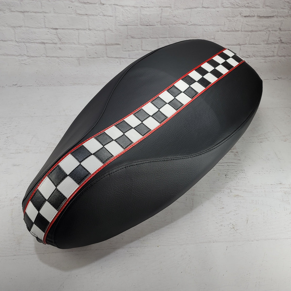 Vespa Sprint / Primavera Checkered Stripe Seat Cover by Cheeky Seats