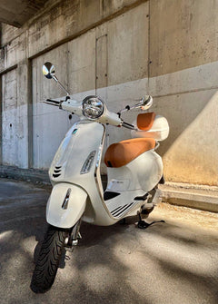 Vespa Sprint Primavera Seat Cover Golden Matte Saddle Tan French Seams
