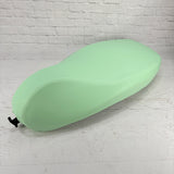 Lime Sherbet Vespa seat cover for Sprint, Primavera and LX models, with a fresh solid finish and tailored seams, handmade by Cheeky Seats.