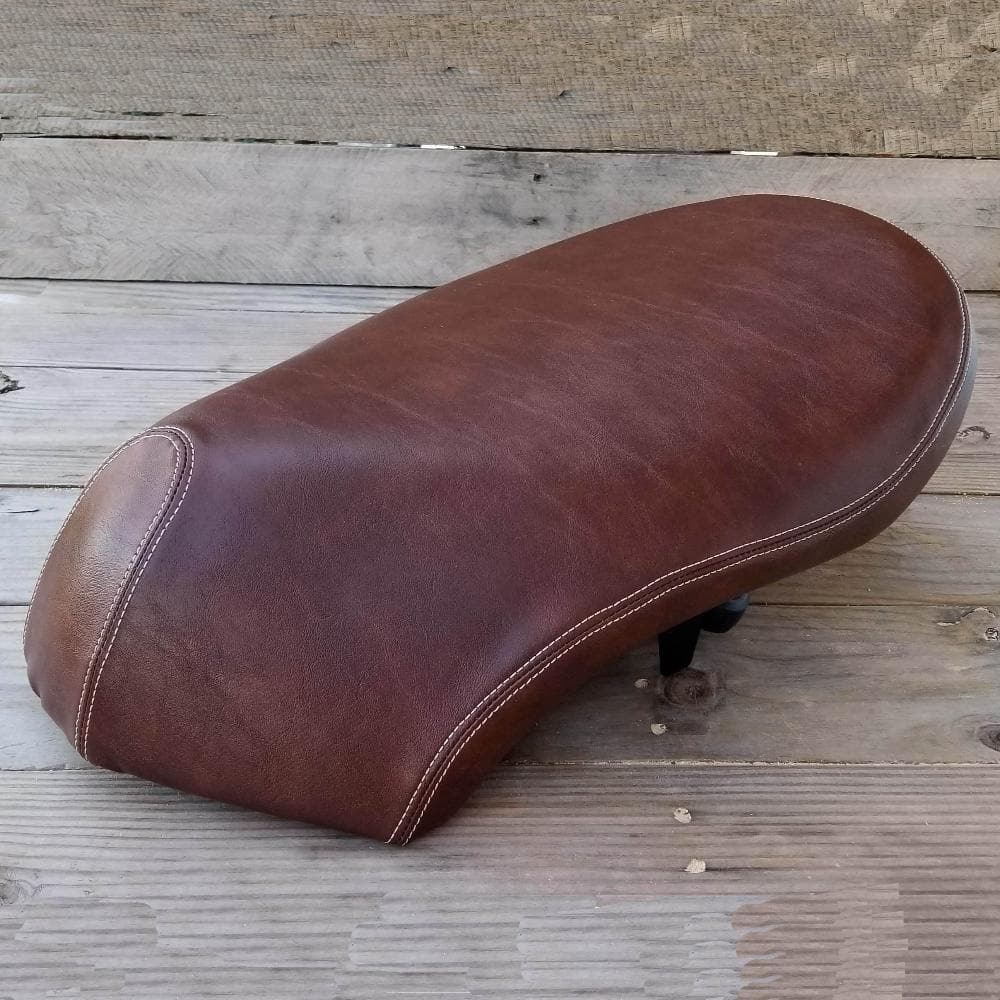 READY TO SHIP !  Honda Metropolitan CH50 Distressed Whiskey Brown Seat Cover French Seams