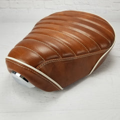 Honda Super Cub / Trail 125 Seat Cover Distressed Cognac Tuck and Roll