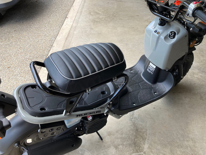 Honda Ruckus Padded Black Tuck and Roll Seat Cover - Made to Order
