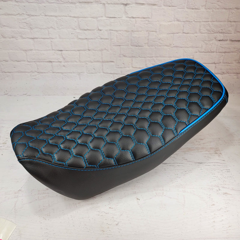 Honda Grom Seat Cover Handmade in the USA Hexagon Honeycomb Scales by Cheeky Seats