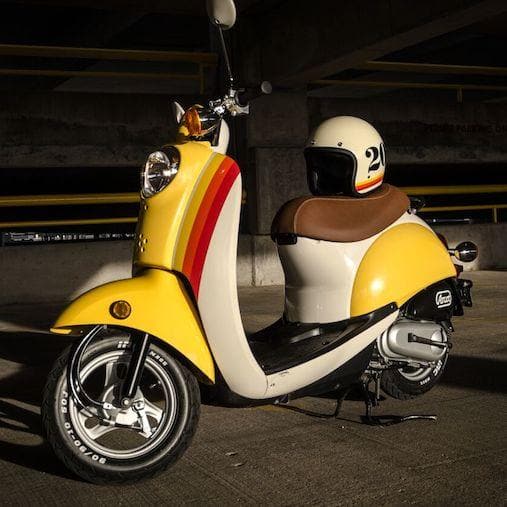 READY TO SHIP! Honda Metropolitan Cinnamon Seat Cover, handmade Honda Metropolitan seat cover by Cheeky Seats, product detail view 4