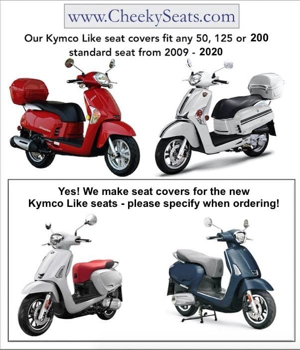 Kymco Like 50 - 200i Seat Cover Black with Red Piping
