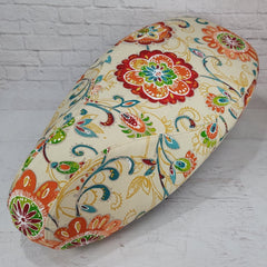 Ecru Floral Seat Cover Stay Cool in the Sun - For Vespa, Honda, Genuine, Lance, Kymco and More
