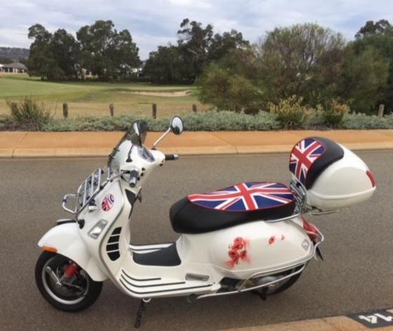 Vespa GTS Union Jack British Flag Seat Cover