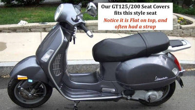 Vespa GT 125 / 200 Black with Piping Seat Cover