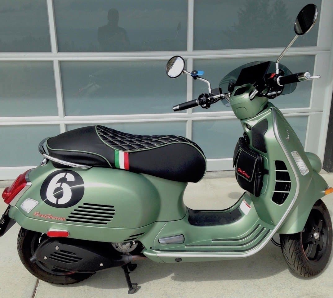 Vespa Sei Giorni diamond seat cover by Cheeky Seats