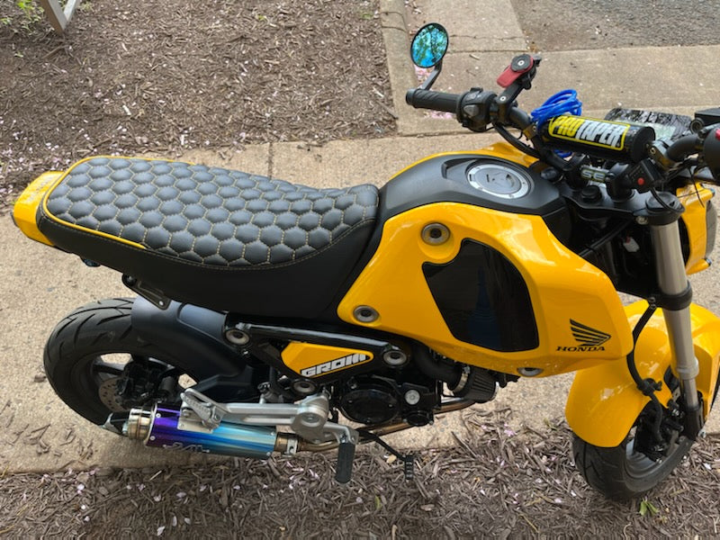 Honda Grom Seat Cover MSX125 HEXAGON Honeycomb - Handmade