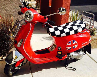Vespa LX 50 / 150 Checkers Seat Cover by Cheeky Seats